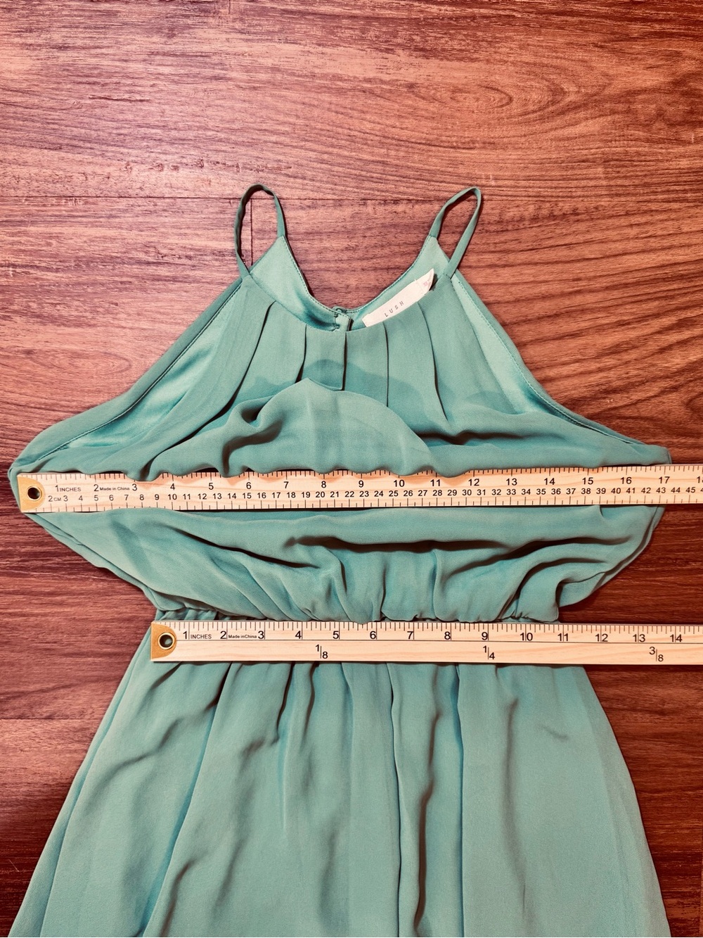 Lush Aqua Green Halter Light Flowy Mini Skater Dress size XS - Picture 6 of 7